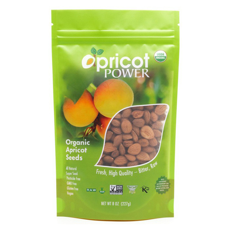 Apricot Power Organic Bitter Apricot Seeds Raw 8Oz (227g)