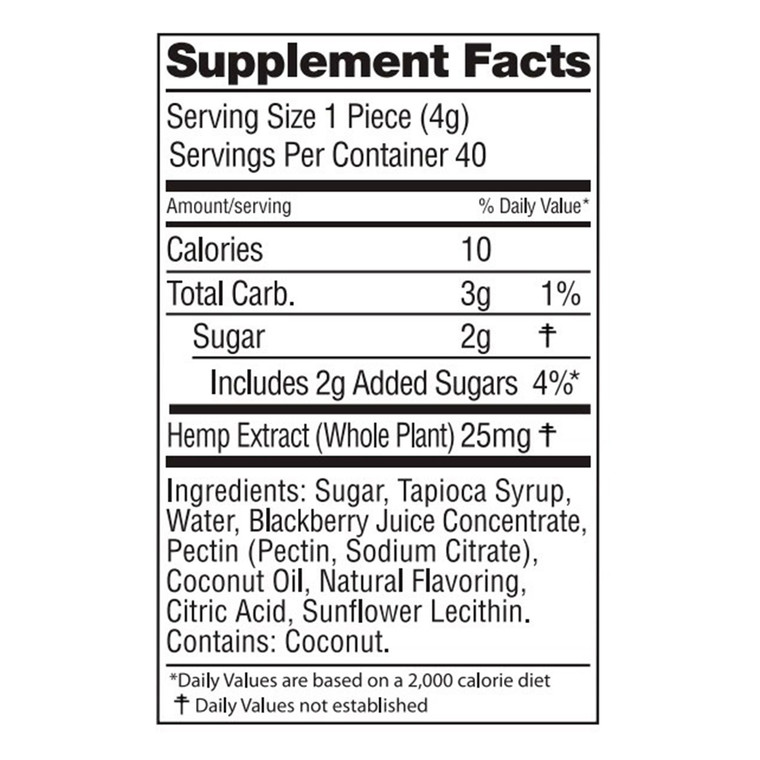 Wyld CBD Broad Spectrum THC-Free 1000mg CBD Blackberry Gummies 5.6Oz (160g)