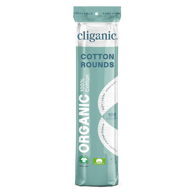 Cliganic Organic Cotton Rounds Makeup Remover Pads Soft 100Ea