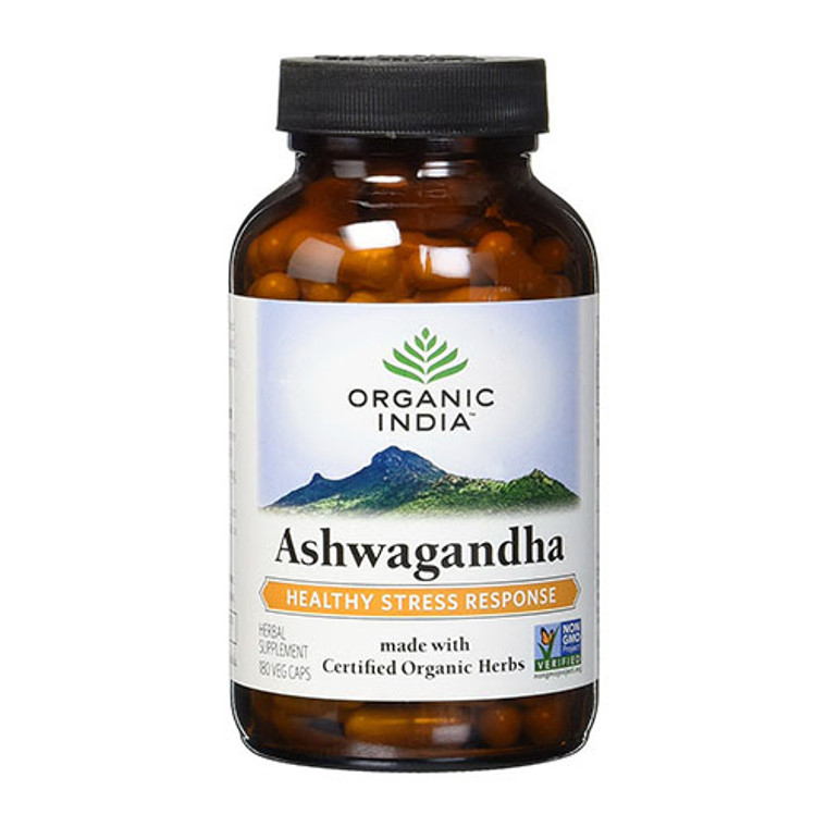 Organic India Ashwagandha Herbal Supplement Capsules, 180 Ea