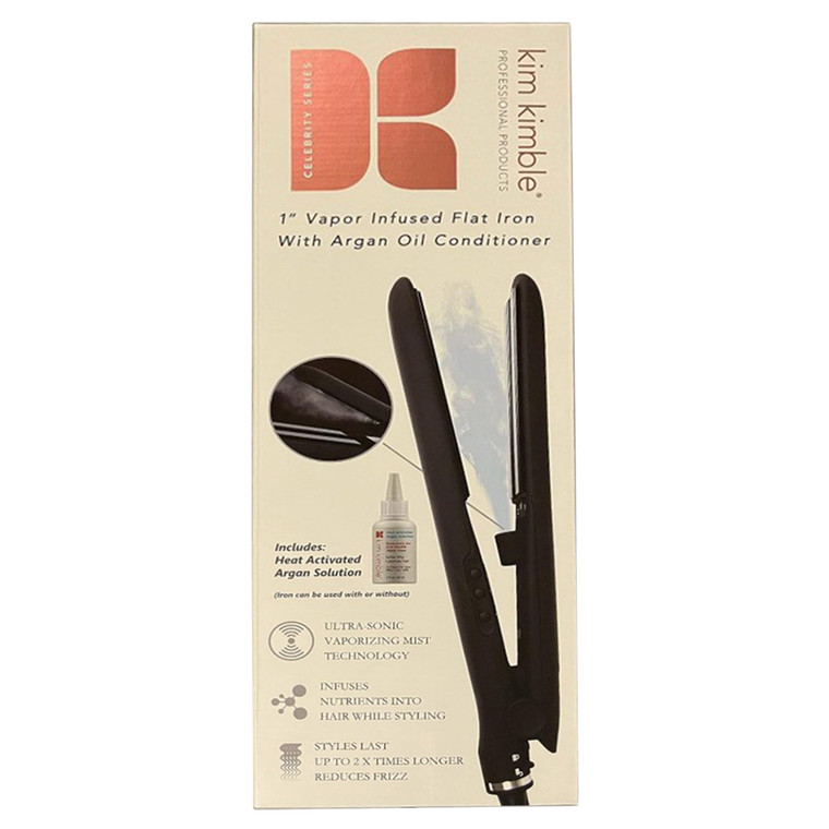 Kim Kimble 1 Inch Vapor Infused Flat Iron with Argan Oil Conditioner 1Ea