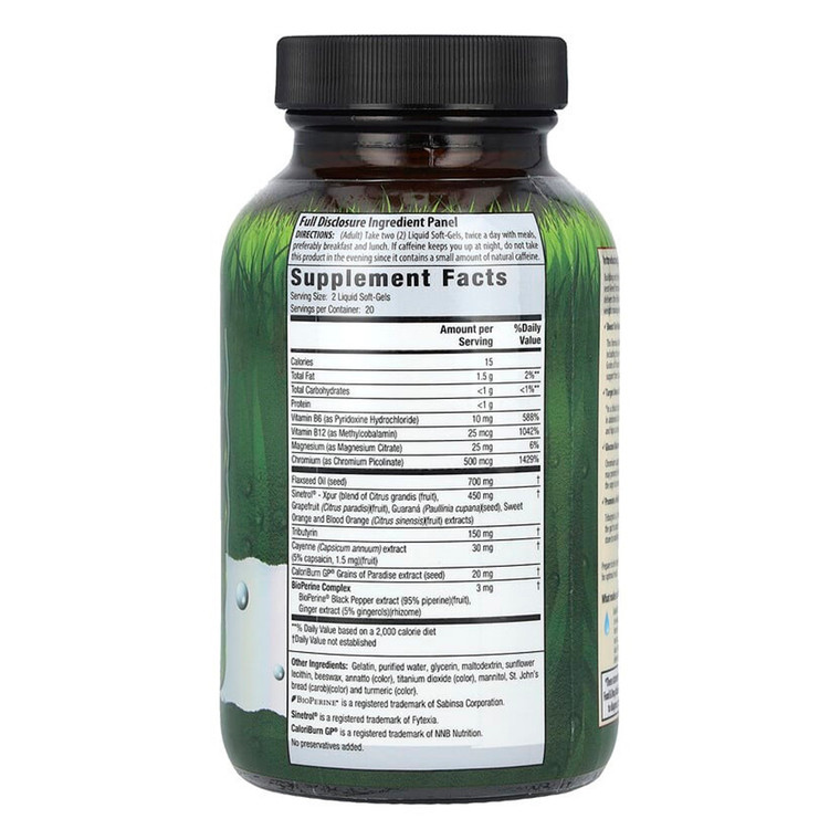 Irwin Naturals Stored Fat Belly Burner Plus CaloriBurn GP Multivitamin Softgels Boost Fat Burning and Metabolism 40Ea