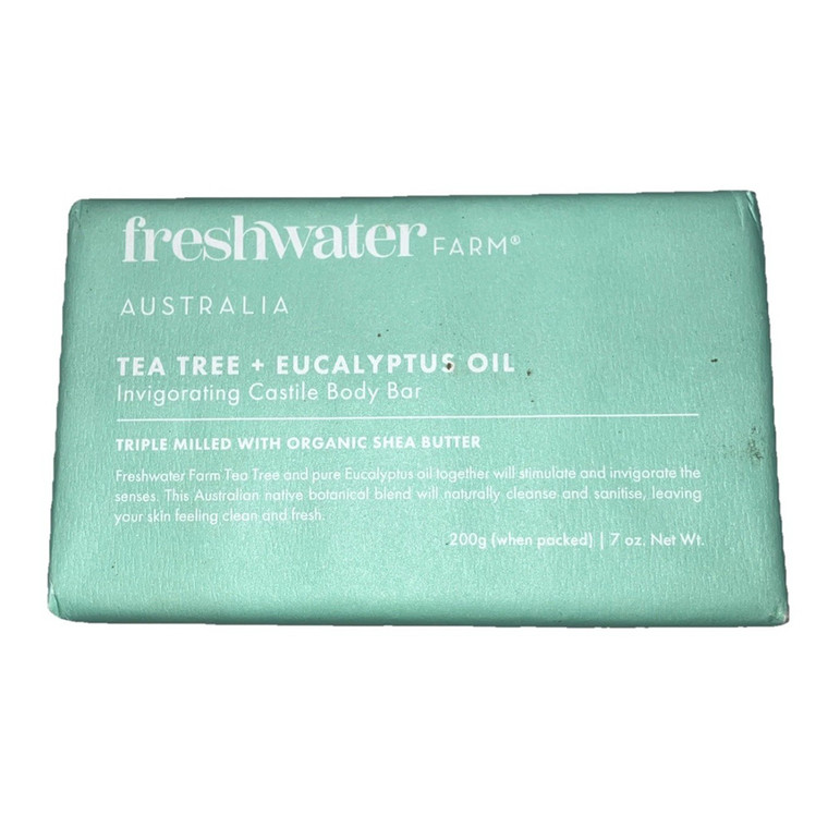 Freshwater Farm Australia Castile Body Bar with Tea Tree and Eucalyptus Oil 7Oz (200g)