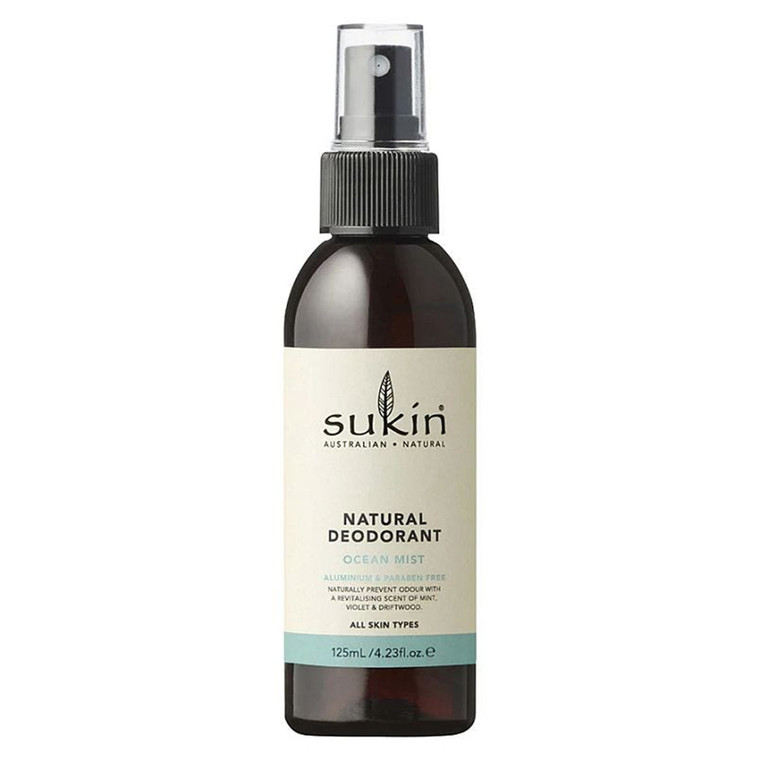 Sukin Natural Deodorant Ocean Mist Naturally Prevent Odour with Scent of Violet and Driftwood 4.23Oz (125ml)