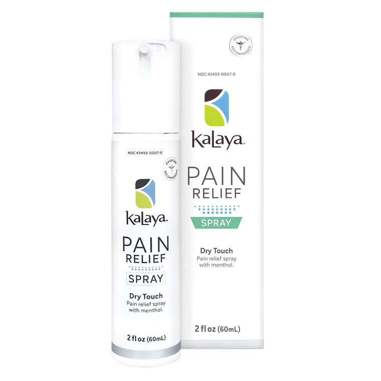 Kalaya Pain Relief Spray Dry Touch with Menthol Fast Absorbing Pain Relief and Muscle Pain 2Oz (60ml)