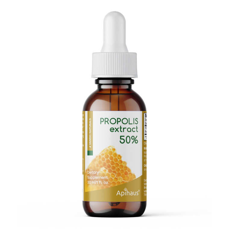 Apihaus Propolis Extract 50 Percent Supports Immune and Respiratory Health for Soothes Sore Throats 1Oz (30ml)