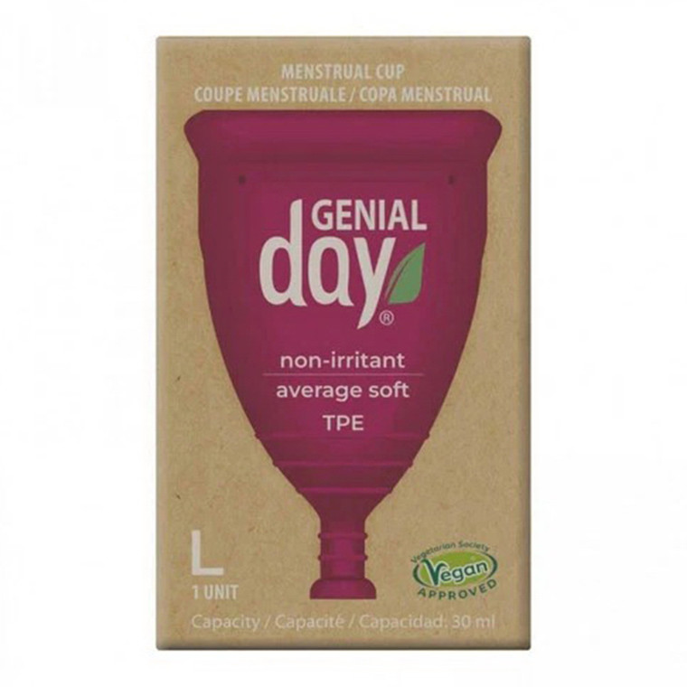 Genial Day Menstrual Cup Large Reusable Feminine Care 1Ea