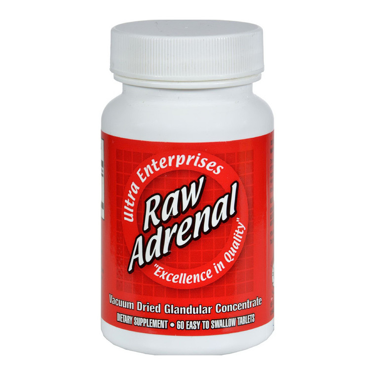 Ultra Enterprises Raw Adrenal Freeze Dried Glandular Concentrate Supplement Tablets, 60 Ea