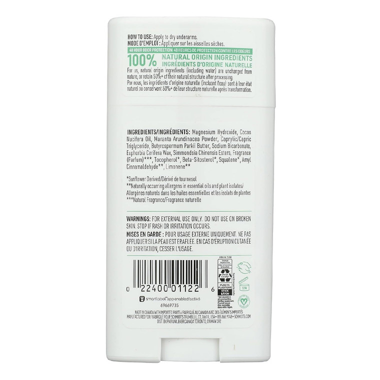 Schmidts Cactus Flower and Pear Deodorant Essential Oils All Day Odor Protection 2.65Oz (75g)