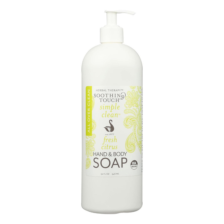 Soothing Touch Herbal Therapy Hand and Body Soap Fresh Citrus Clean 32Oz (946ml)