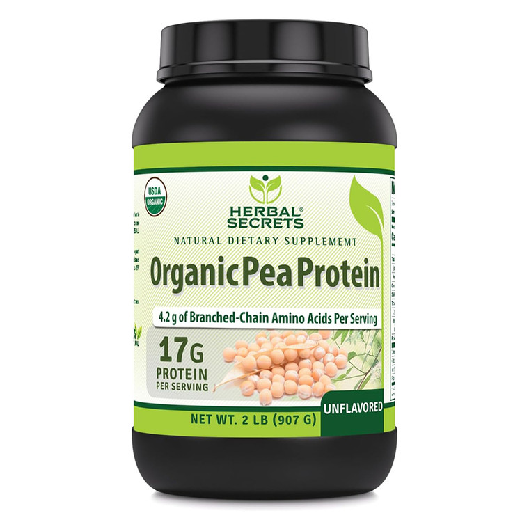 Herbal Secrets Organic Pea Protein Powder Unflavored 2Lb (907g)