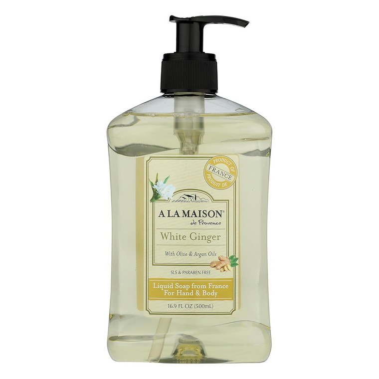 A La Maison White Ginger with Olive and Argan Oil Liquid Soap 16.9Oz (500ml)