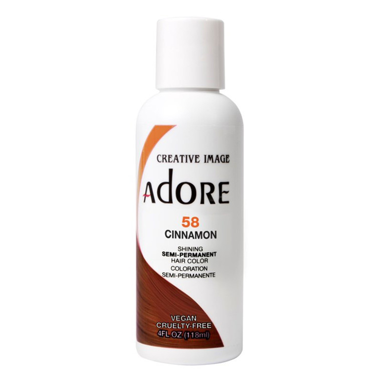 Adore 58 Cinnamon Semi Permanent Hair Color Ammonia Free 4Oz (118ml)