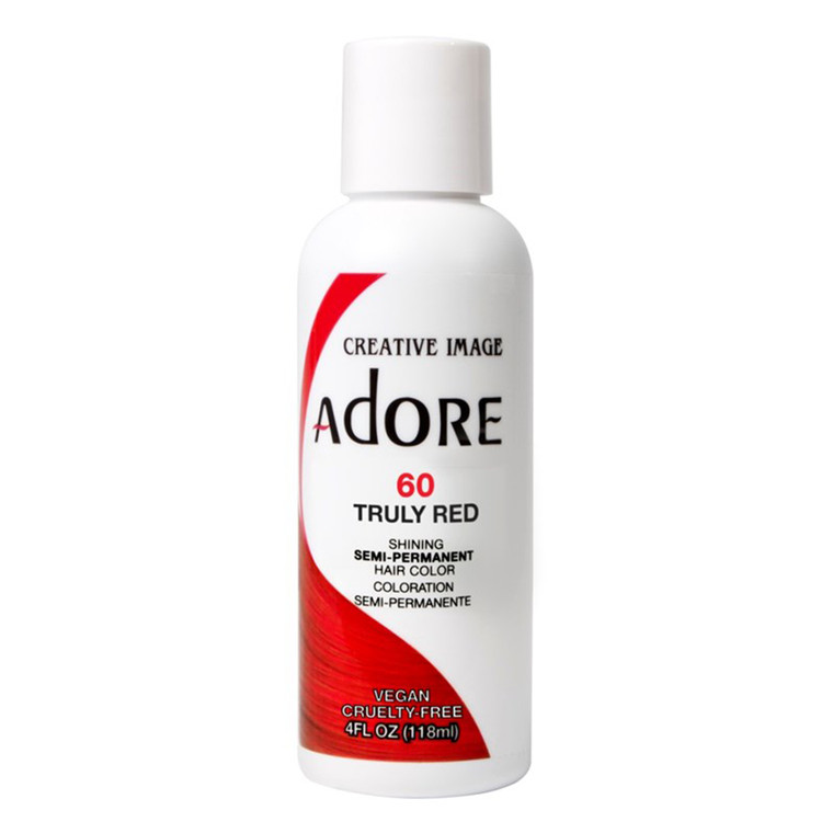 Adore 60 Truly Red Shining Semi Permanent Hair Color 4Oz (118ml)