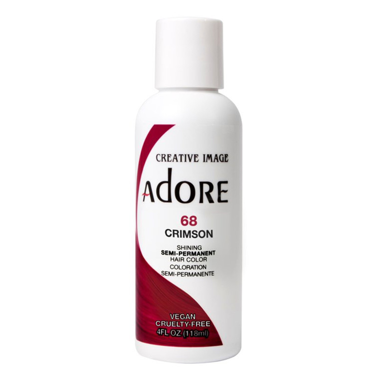Adore 68 Crimson Semi Permanent Hair Color Ammonia Free 4Oz (118ml)