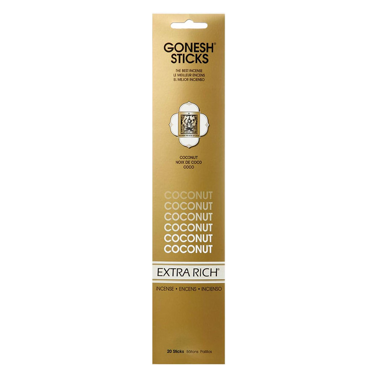 Gonesh Sticks Best Extra Rich Coconut Incense Sticks 20Ea