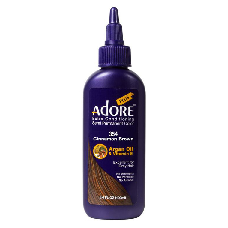 Adore Plus Extra Conditioning 354 Cinnamon Brown Semi Permanent Hair Color 3.4Oz (100ml)