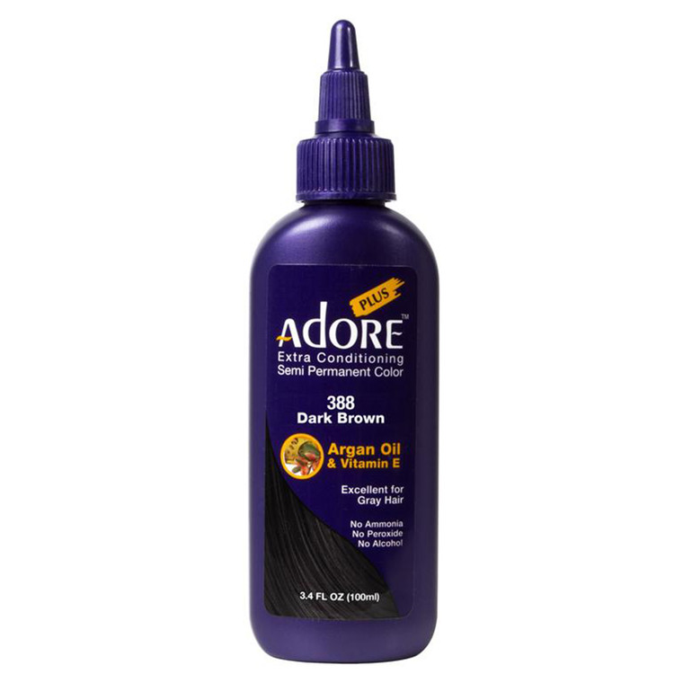 Adore Plus Extra Conditioning 388 Dark Brown Semi Permanent Hair Color 3.4Oz (100ml)