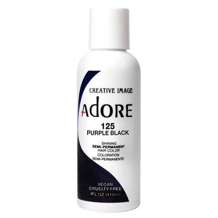 Adore 125 Purple Black Semi Permanent Hair Color Ammonia Free 4Oz (118ml)