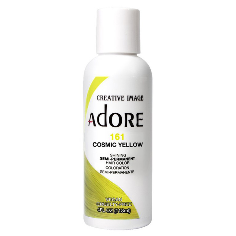 Adore 161 Cosmic Yellow Semi Permanent Hair Color Ammonia Free 4Oz (118ml)