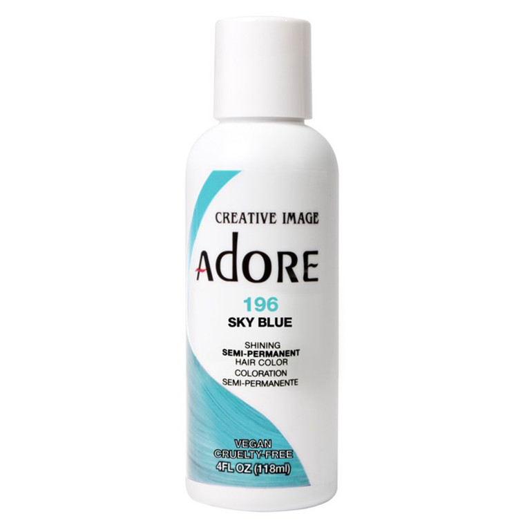 Adore Shining Semi Permanent Hair Color 196 Sky Blue Ammonia Free 4Oz (118ml)