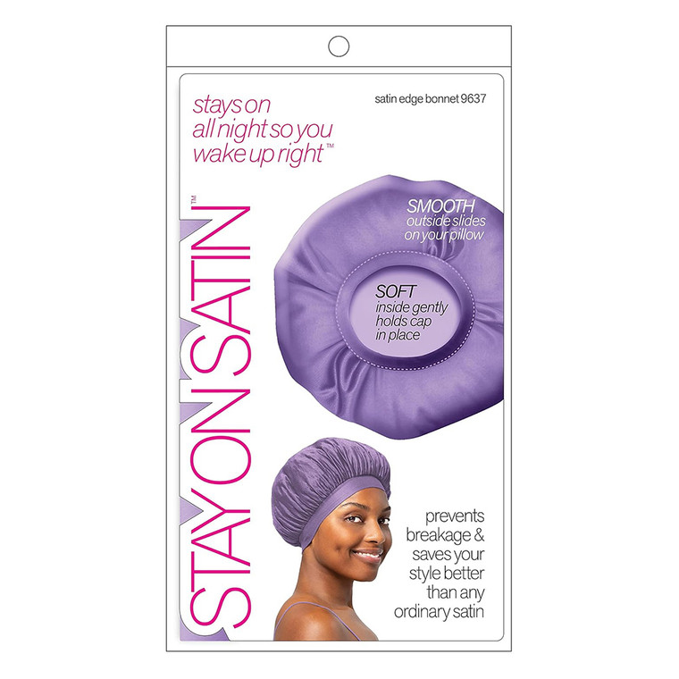 Stay on Satin Edge Hair Bonnet Assorted 1Ea
