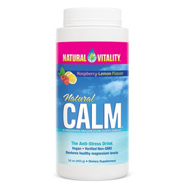 Natural Vitality Natural Calm Anti Stress Magnesium Supplement Powder, Raspberry and Lemon, 16 Oz