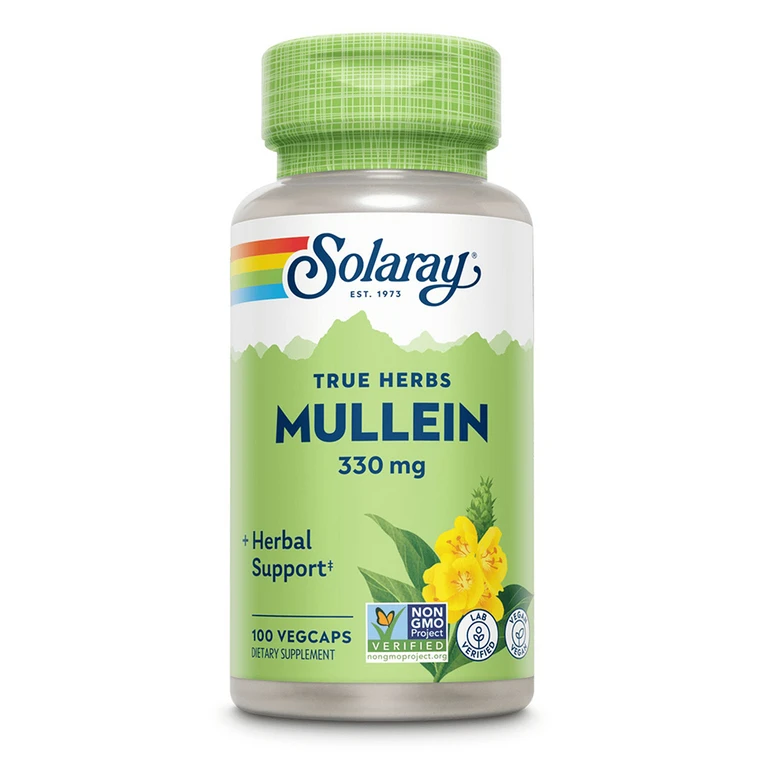 Solaray Mullein Leaf 330 mg VegCapsules for Respiratory Health Support 100Ea