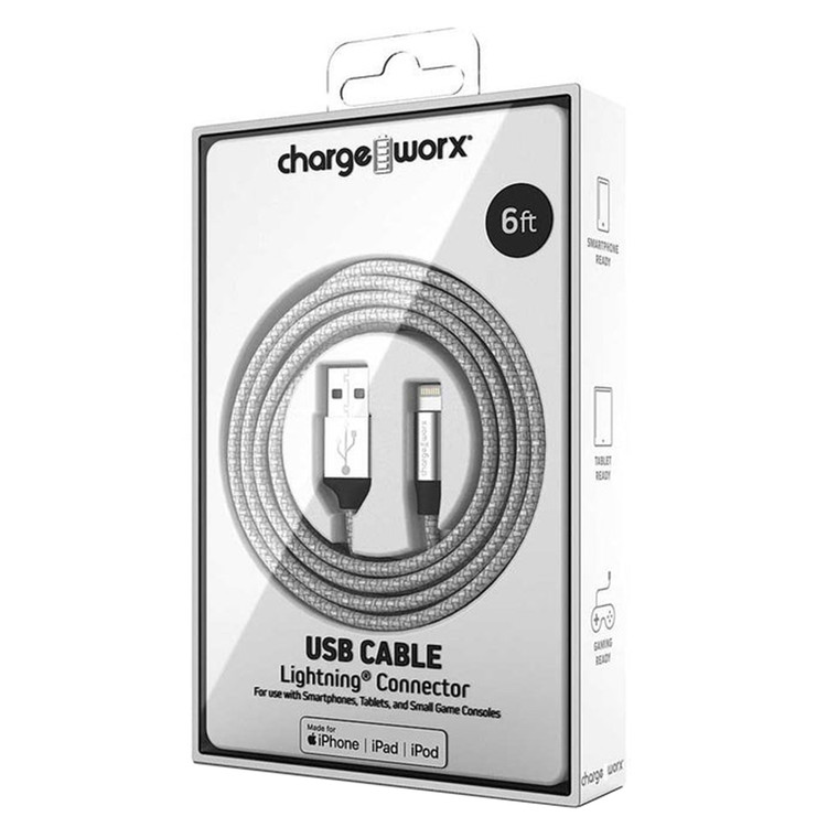 Chargeworx Lightning Connector USB Cable 6 Feet 1Ea