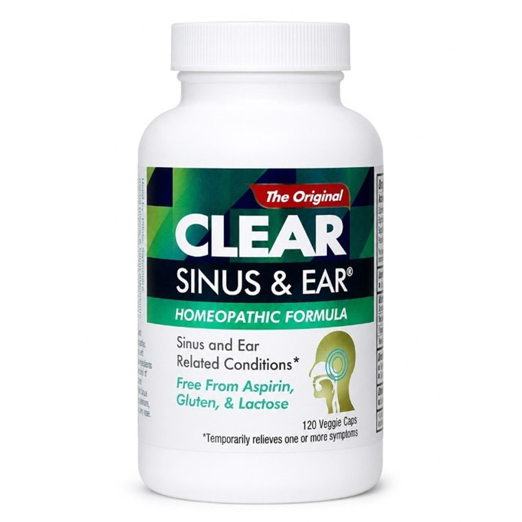 Clear Sinus and Ear Veggie Caps Effective Relief from Symptoms of Sinus 120Ea