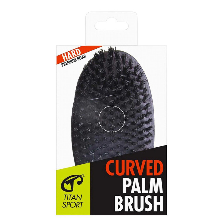 Titan Wooden Curved Palm Hard Brush Help Refine Hair Texture 1Ea