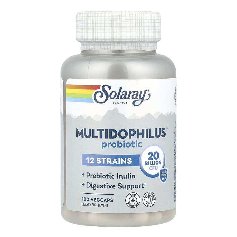Solaray Multidophilus 12 Strains Probiotic VegCaps for Digestive System Support 100Ea