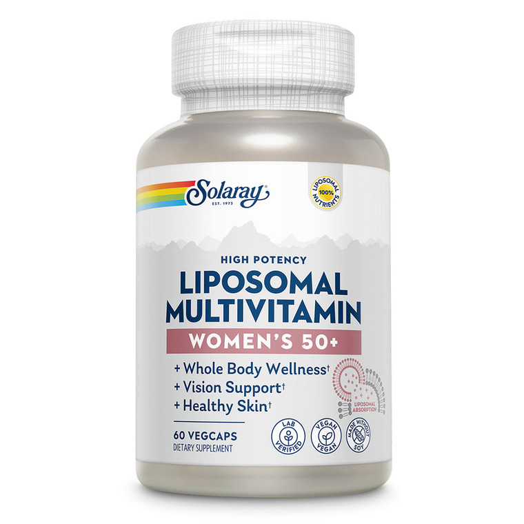 Solaray Liposomal Multivitamin Womens 50 Plus VegCaps for Whole Body Support 60Ea