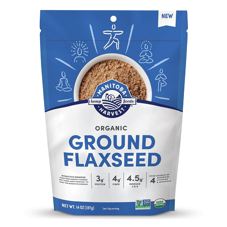 Manitoba Harvest Organic Ground Flaxseed with Omega 3 and 6 Nutritional Boost 14Oz (397g)