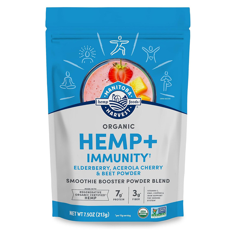 Manitoba Harvest Organic Hemp Foods Plus Immunity Smoothie Booster Blend 7.5Oz (213g)
