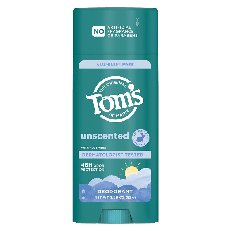 Toms of Maine Unscented Aluminum Free Deodorant 3.25Oz (92g)