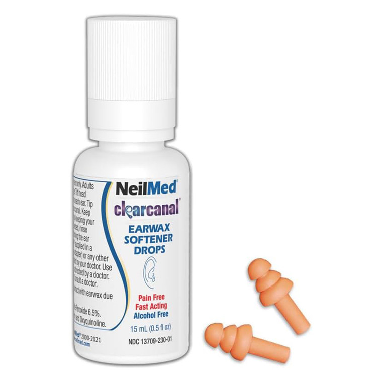 NeilMed ClearCanal Earwax Softener Drops Pain Free Fast Acting 0.5Oz (15ml)
