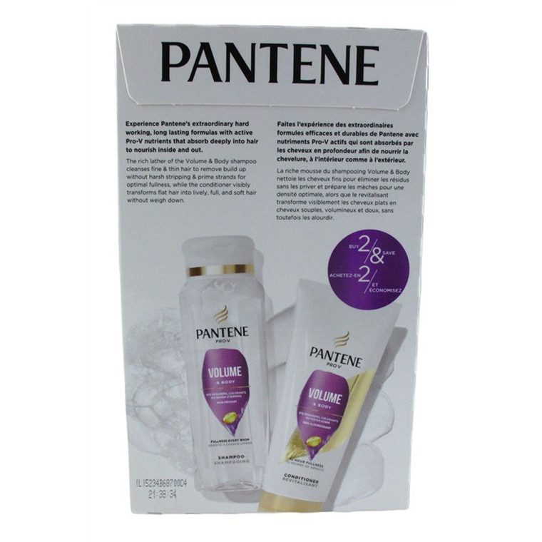 Pantene Pro V Sheer Volume Hair Shampoo 12Oz and Conditioner 10.4Oz Bundle 1Ea