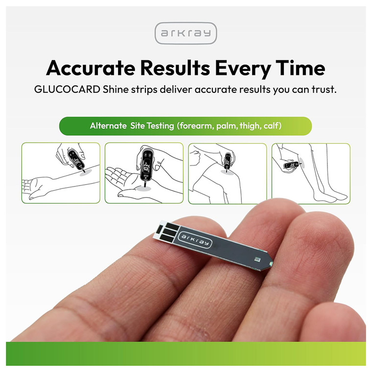 Arkray Glucocard Shine Blood Glucose Test Strips 50Ea