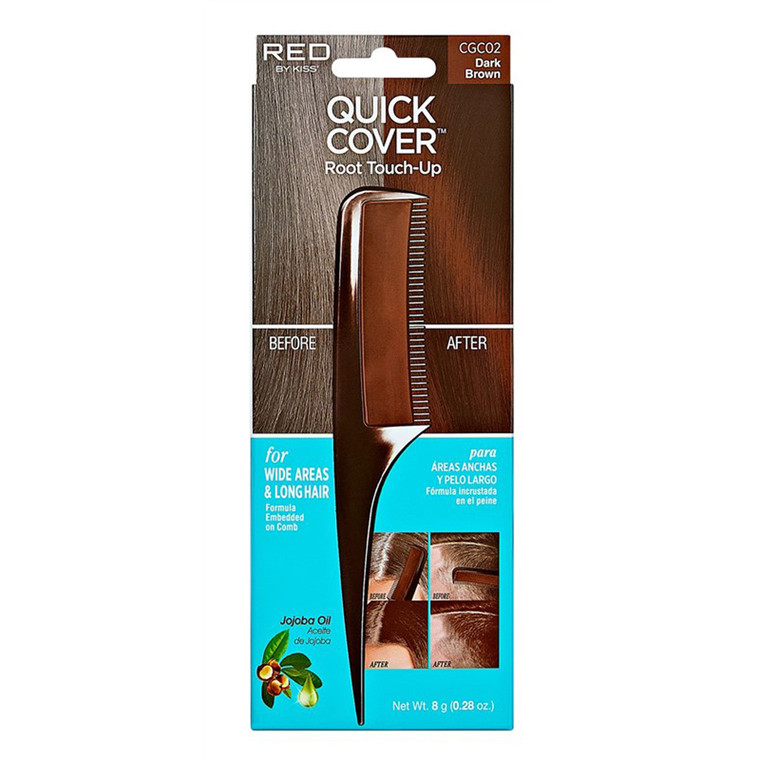 Red By Kiss Root Touch Up Comb Dark Brown for Wide Areas and Long Hair 3Ea