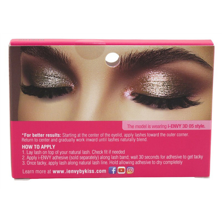 Kiss I Envy Glam 3D Eye Lashes 05 Multi Angle and Volume Lightweight 1Ea