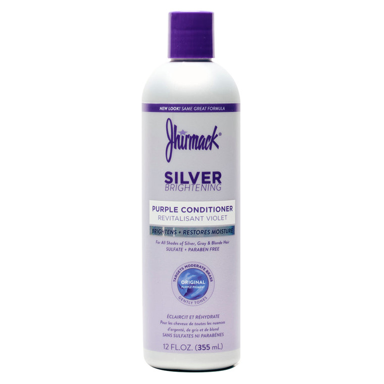 Jhirmack Silver Brightening Purple Toning Conditioner for All Shades of Gray and Blonde Hair 12Oz (355ml)