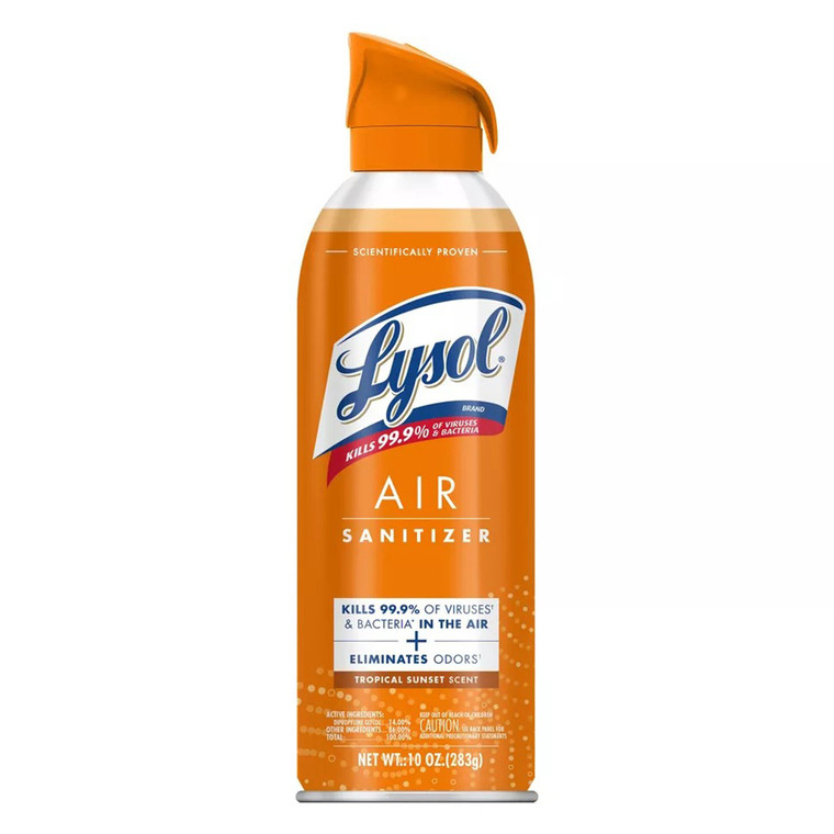 Lysol Tropical Sunset Air Sanitizer Kills Viruses and Bacteria Aerosol Spray 10Oz (283g)