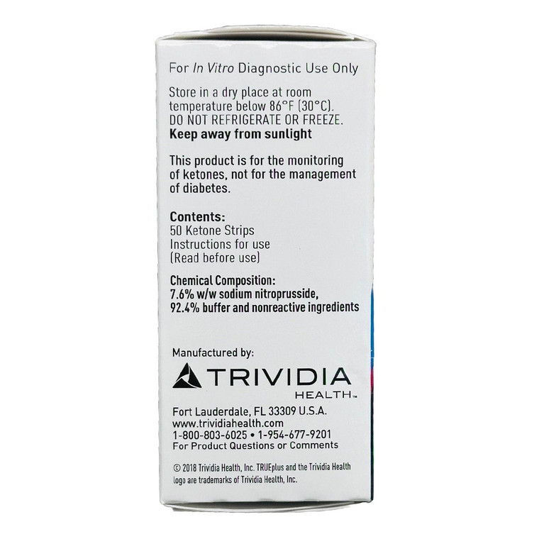 TRUEplus Quick Read Ketone Test Strip for Urinalysis 50Ea