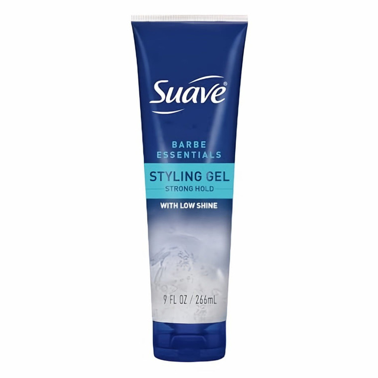 Suave Mens Barber Essentials Strong Hold Hair Styling Gel 9Oz (266ml)
