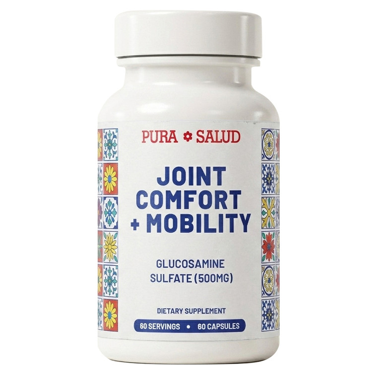 Pura Salud Glucosamine Sulfate 500mg Joint Comfort and Mobility Dietary Supplement Capsules 60Ea