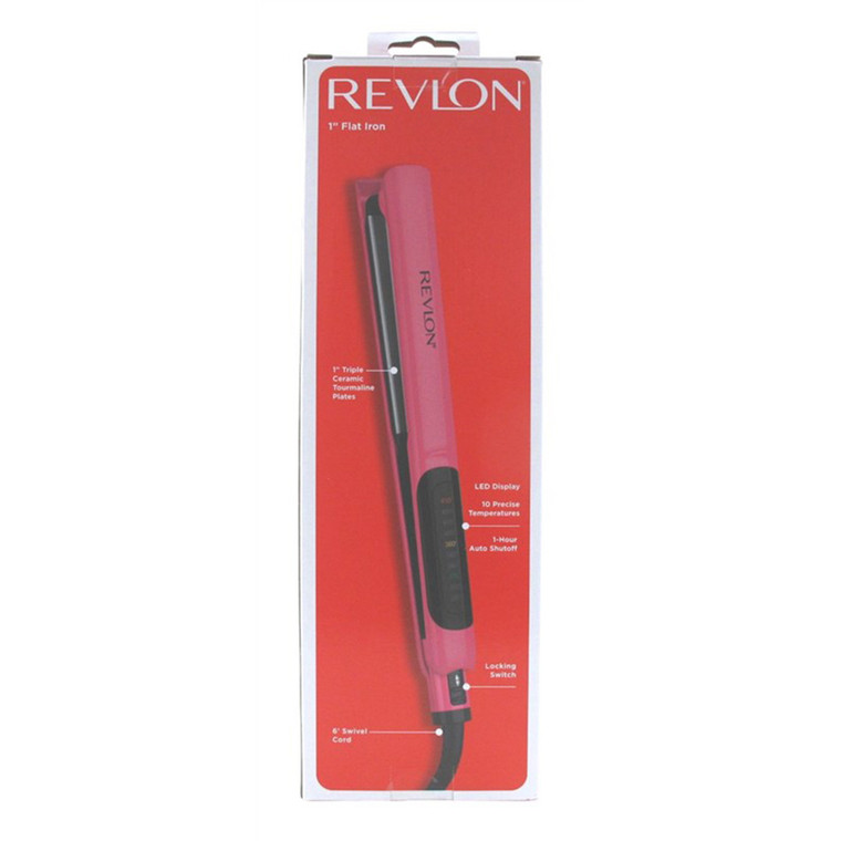 Revlon Flat Iron 1Inch Ceramic Smooth Brilliance Pink Helps Fight Frizz and Enhances Shine 1Ea