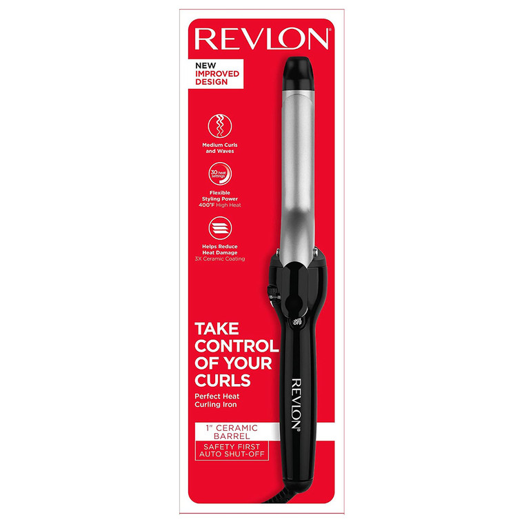 Revlon Curling Iron 1Inch Ceramic Perfect Heat Ceramic Barrel Reduce Damage for Silky Smooth Curls and Waves 1Ea
