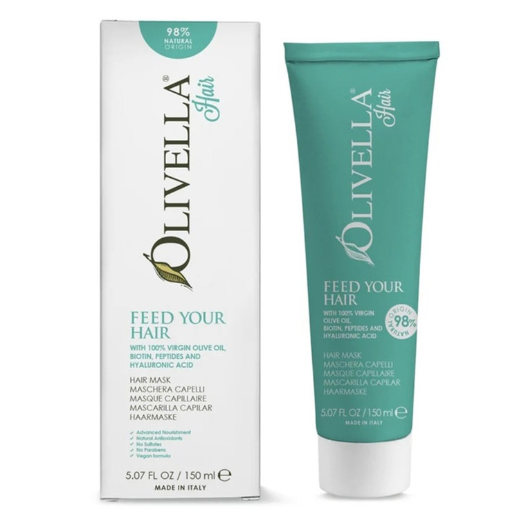 Olivella Hair Mask Feed Your Hair with Biotin Olive Oil Deeply Nourishes and Strengthens Hair 5.07Oz (150ml)