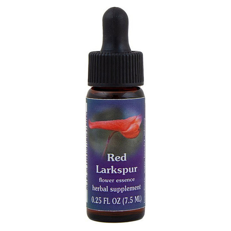 Flower Essence Services Red Larkspur Dropper Supplement for Body Mind Wellness 0.25Oz (7.5ml)